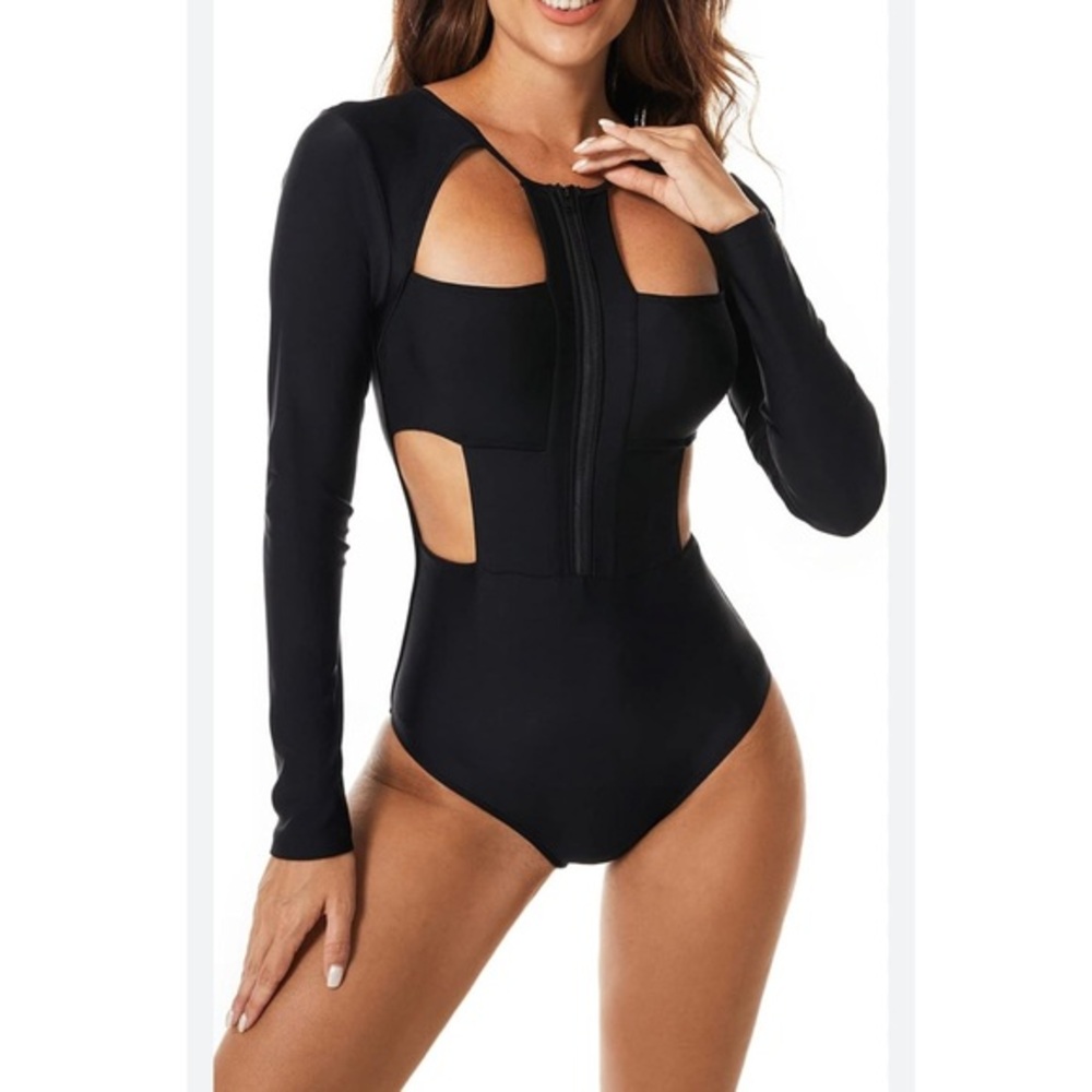 AONIHUA Woman's Rash Guard Long Sleeve One Piece Sun Protection Surfing Swimwear